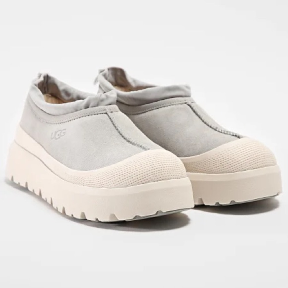 UGG Tasman Weather Light Gray and Cream Slip-On Sneakers